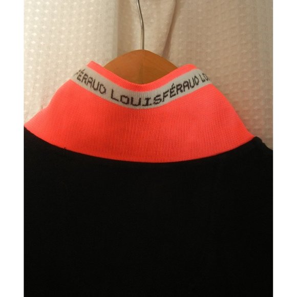 Louis Ferauo black golf, tennis polo shirt Medium 38" chest, women's polo - Picture 4 of 9